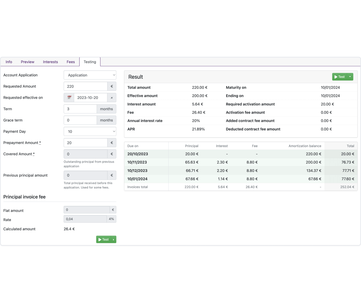 Invoices and documents